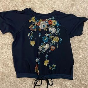 Anthro Navy floral shirt